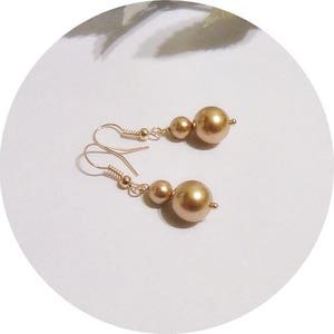 Rose Gold Earrings, Dainty Pearl Earrings, Rose Gold Wedding Bridesmaid Earrings, Bridal Accessories, Earrings Rose Gold, Dangle Rose Gold