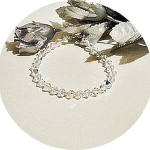 Crystal Bracelet, Clear AB Crystals, Minimalist Bracelet, Bridesmaid Gift, Stacking Bracelet, Gift for Her, Sparkly Bracelet, Wedding