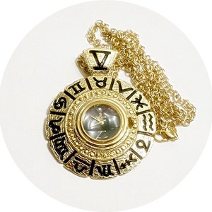 Zodiac Pendant Watch, Astrology Symbols, Watch with Zodiac Signs, Vintage Zodiac Pendant Watch, Black and Gold Watch, Astrology Pendant