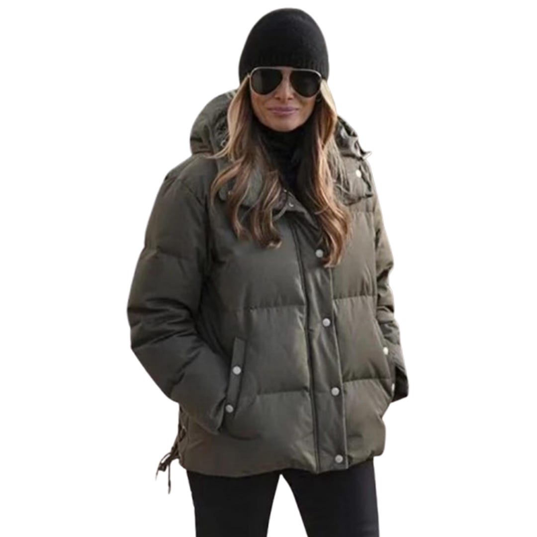 Handmade Women Puffer Jacket - Inspired Melania Trump Army Green Puffer ...