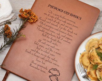 Diario de recetas de Pierogi para la abuela - Libro de Babcia en polaco con Pierogi, envoltorio de regalo disponible
