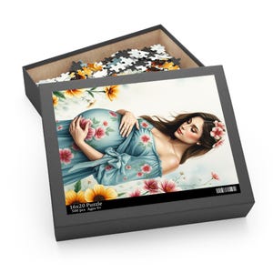 Ciąża Relaksujące Puzzle 500 Elementów w Pudełku | Gra dla dorosłych dla kobiet w ciąży | Prezent dla oczekujących dziecka | Baby Shower | Dla niej | Relaks