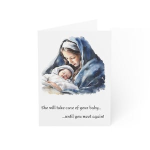 Presente de aborto espontâneo Cartões de condolências por perda de gravidez Presente memorial para natimortos Virgem Maria católica Mãe de crianças não nascidas Cartão de mãe enlutada