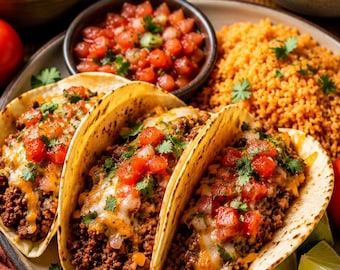 Recetas fáciles para la cena mexicana en PDF / Paquete de recetas de tacos / Comida casera reconfortante para toda la familia