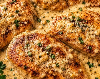 Receta de pollo al ajillo y parmesano en PDF / Cena fácil entre semana / Crujiente