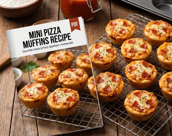 Receta de mini muffins de pizza en PDF / Aperitivo fácil para niños y fiestas / Casero