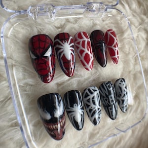 Spiderman Marcel inspired nails press on