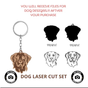 Line Art of 300 Dog Breeds Bundle - SVG, pdf, dxf- Dog Ornaments, Laser Cut Dogs, Glowforge SVG, Multilayer Dogs, CNC Cutting Files.