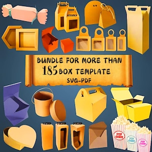 Set of 190 Mega Box SVGs, Gift Box Templates, SVG Cutting Files, Cricut Files, Silhouette Files, Cameo Cutting Files, Gift Box Designs