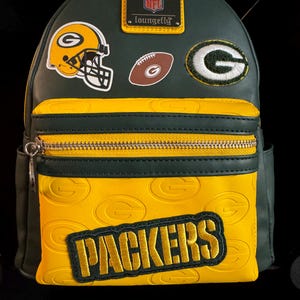 Loungefly NFL Green Bay Packers Patches Mini Backpack NWT