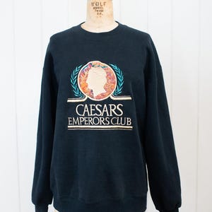 Vintage 90s Caesars Emperors Club Sweatshirt Casino Crewneck Vegas Pullover, Large