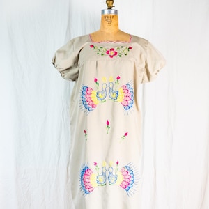 Mexican Embroidered Peacock Dress - Etsy