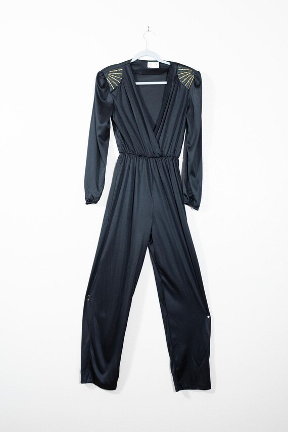 Vintage 1970’s black jumpsuit M ring alee veeo main image 0