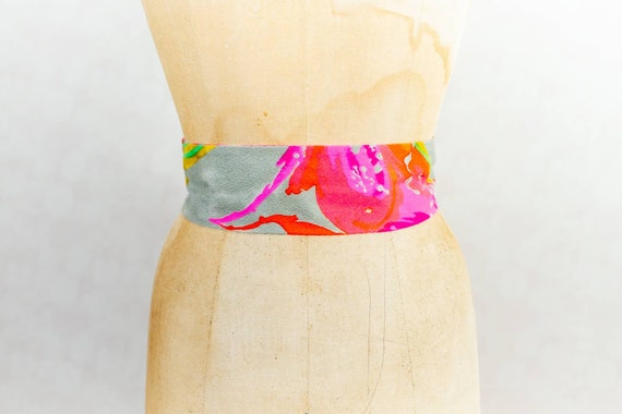 Vintage 70s Colorful Psychedelic Watercolor Sash,… - image 5