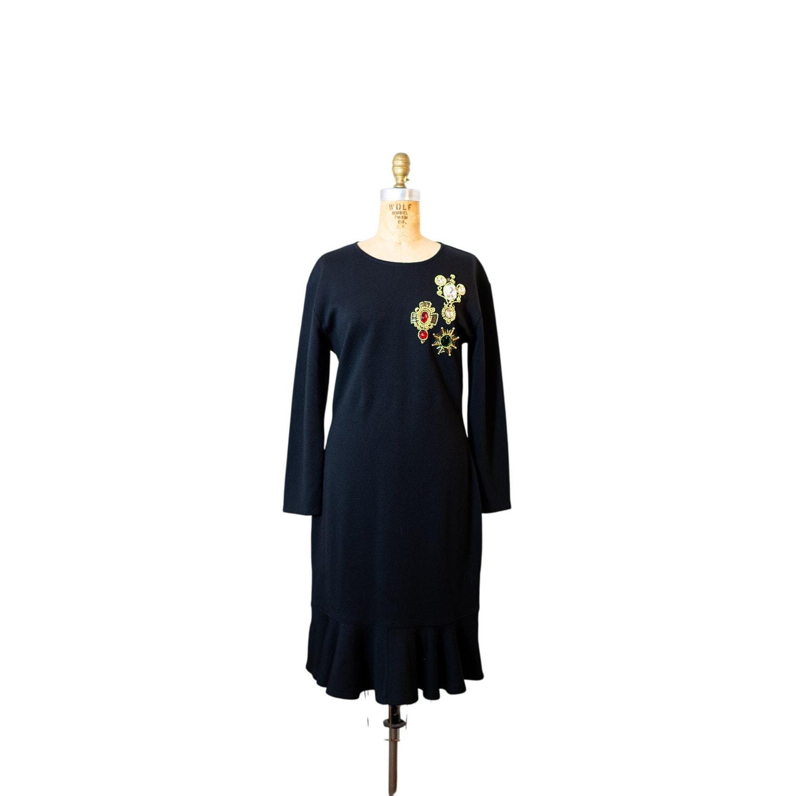 Black Wiggle Dress Long Sleeve - Etsy Black Wiggle Dress Long Sleeve - Etsy