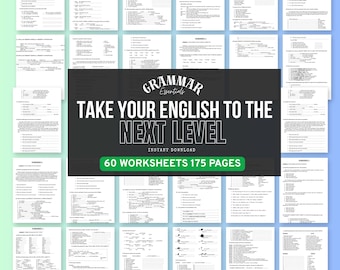 Digital Printable Worksheets – English Grammar Homeschool Teacher Student Activity