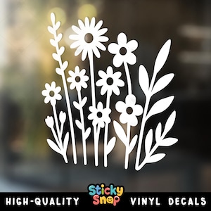 Wildflower Decal, Boho Car Decal, Gift for Plant Lovers, Plant Lover Sticker, Wildflower Car Decal for Women, Wildflower Sticker for Laptop