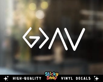 God Is Greater Than The Highs And Lows Decal, God is Greater Vinyl Car Decal, Christian Decals, Inspirational Sticker, Car Window Sticker