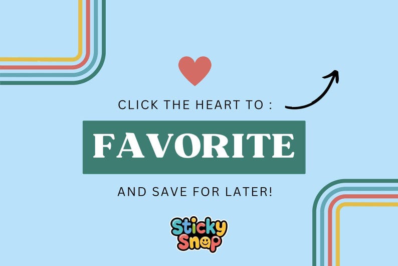 The image is a graphic with a heart symbol, a green rectangle with the word "Favored" written in white, and a black arrow pointing to the right. The text encourages viewers to "Click the heart to: Favored" and "And save for later!" The image is a collage of various colorful lines and shapes, creating a visually appealing and playful design.