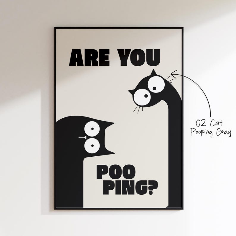State Media Vision Poster divertente da parete per il bagno, motivo: mucca delle Highland in bagno, decorazione per la casa con animali, varie