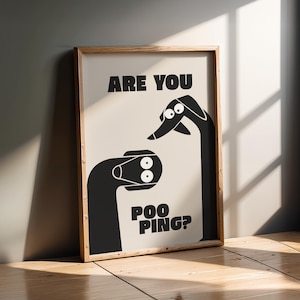 Bathroom poster &#39;Are You Pooping?&#39; – Funny decoration for your toilet | Guest toilet | Dachshund