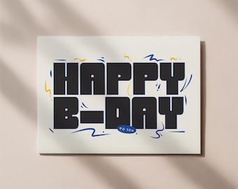 Tarjeta de Feliz Cumpleaños – Tarjeta de cumpleaños moderna con tipografía