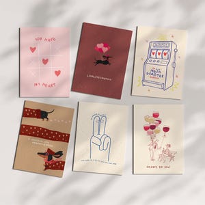 Coffret de 6 cartes d'amour minimalistes pour votre partenaire, votre petite amie ou vos amis ; cadeau romantique pour la Saint-Valentin.