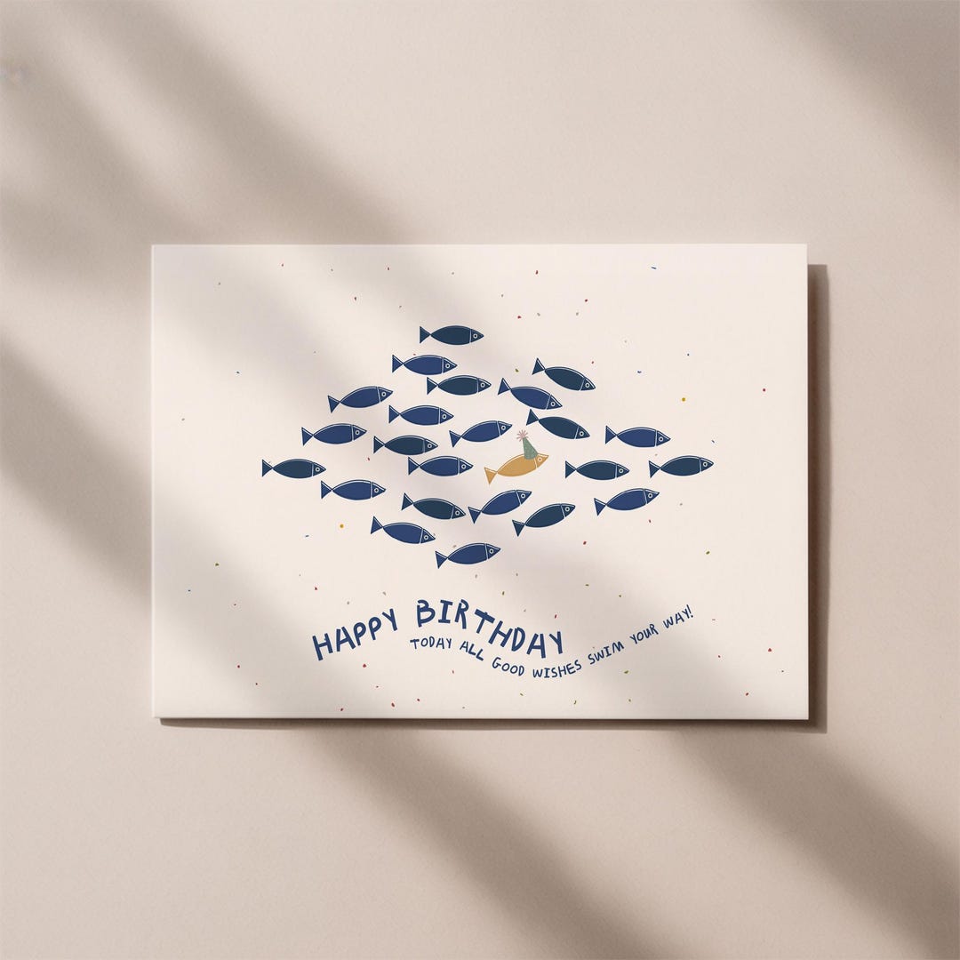 Fish Birthday Card – Funny Card With a School of Fish and the Message ...
