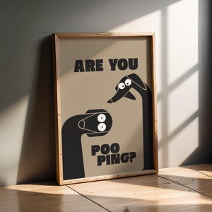 Bathroom poster &#39;Are You Pooping?&#39; – Funny decoration for your toilet | Guest toilet | Dachshund