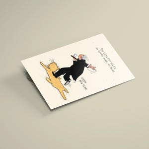 Funny New Year's card "Same procedure as every year" – Funny New Year's Eve card illustration – Happy New Year card humor image 3