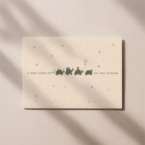 Geburtstagskarte Schildkröten – lustige Karte mit Parade & Spruch „turtle parade“