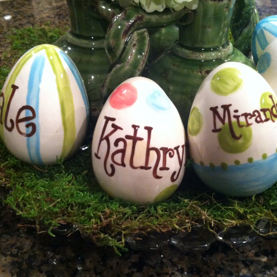 Personalized Ceramic Easter Eggs in Your Color Choice With Etsy