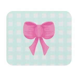 Cute Bow Mouse Pad - Pastel Office Decor, Desk Accessory, Gamer Gift, Chic Home Office, Aesthetic Gift Idea, School Supplies