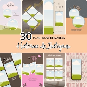 Pack PLR de 30 Plantillas para Historias de Instagram en Español | Editables en Canva | Para Todo Nicho | Contenido Redes Sociales