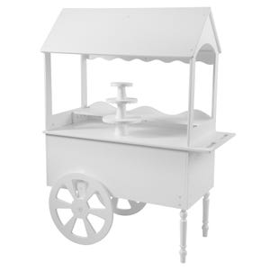 Candy Cart for Party - Cake Stand - Candy Cart Display Stand with Wheels for Party - Dessert cart - Decorated Wood candy cart with wheels.