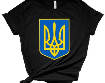 Maglietta Ucraina, Outfit di supporto Ucraina, Io sto con l'Ucraina, T-shirt Ucraina, Maglietta con stemma Ucraina, Maglietta con simbolo Ucraina, Maglietta regalo Ucraina