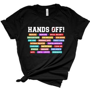 Hands Off Protest Shirt, Trendy Political Hands Off Protest Shirt, Political Activism Tee, Hands Off Medicaid Medicare Social Security