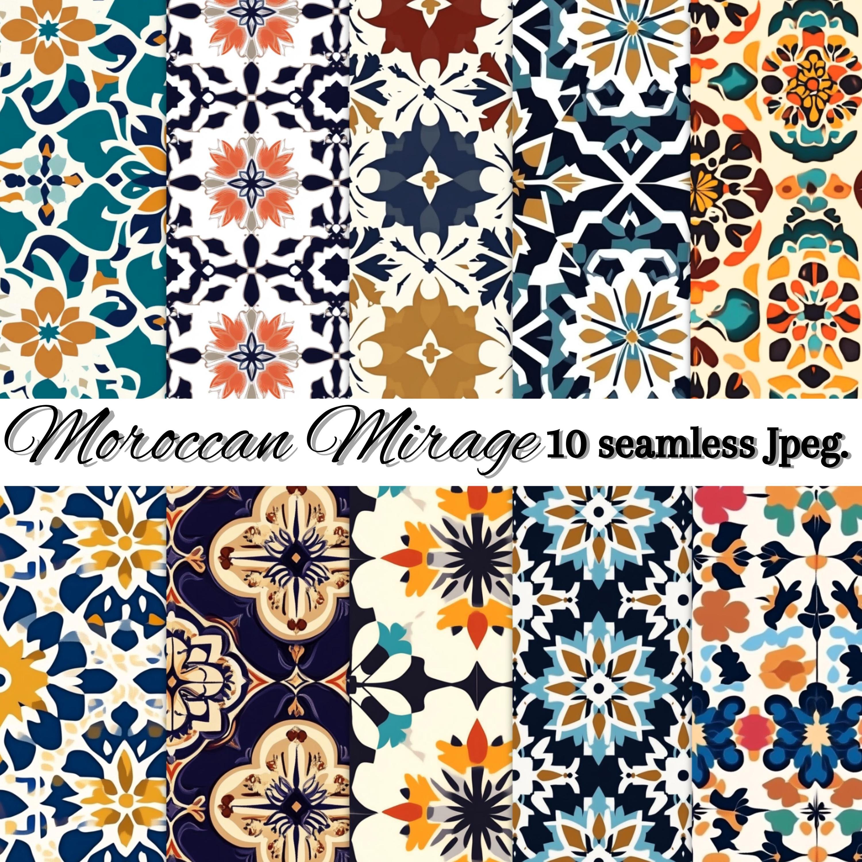 Moroccan Tile Digital Paper Pack – Seamless Zellige Patterns (10 JPEG ...