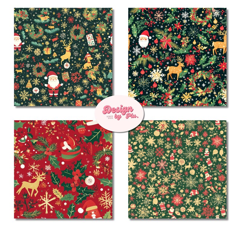 Christmas Wishes Digital Paper Pack – 10 Seamless Holiday Patterns ...