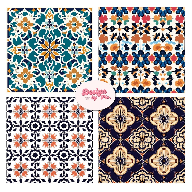 Moroccan Tile Digital Paper Pack – Seamless Zellige Patterns (10 JPEG ...