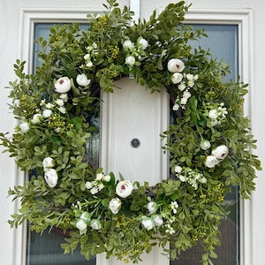 All year round white greenery front door wreath - India