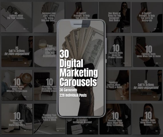 Luxury Digital Marketing Carousels Instagram Bundle