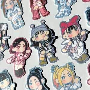 Packs d'autocollants pour groupe de filles / les sserafim, newjeans, xg / (modèles à prix réduit pour l'été 2024)