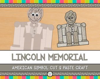 Lincoln Memorial Craft | Cut and Paste Patriotic Craft | American Symbols Crafts Printable