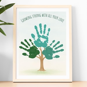 Vatertag Handabdruck Baum | Handabdruck Kunst Geschenk von Kindern | Basteln für Kleinkinder | Geburtstagsgeschenk für Papa oder Mama | Erinnerungsgeschenk Tagesaktivität