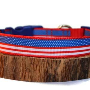 American Flag Dog Collar, USA, Stars and Stripes