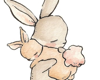 My Baby Bunny. PRINT 8X10. Nursery Art Wall Decor