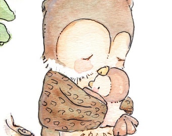 Children Art Print. MY BABY Collection- My Baby Owl. Print 8X10. Nursery Art Home Decor