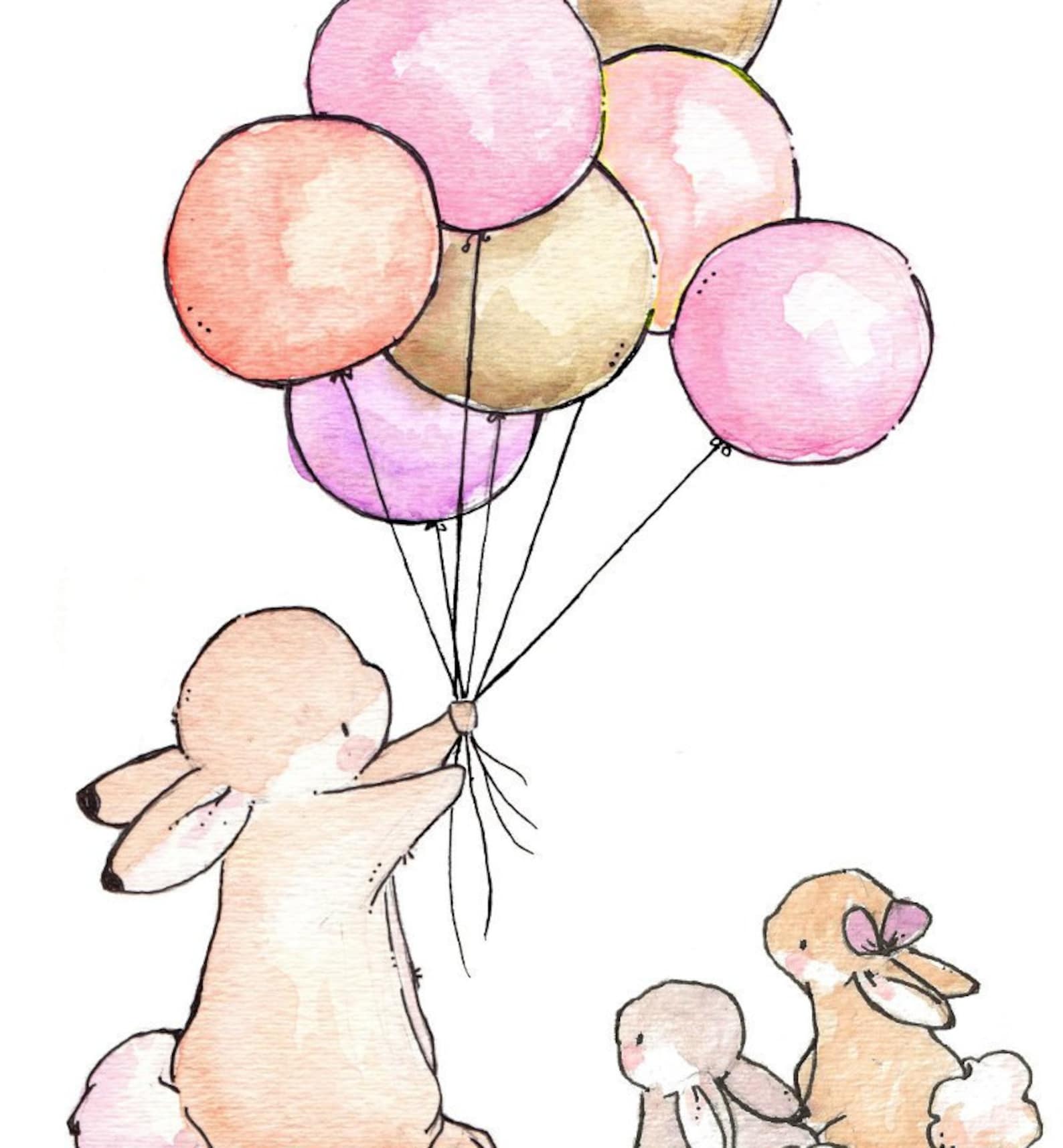 Зайки на шаре. Милые рисунки. Зверюшки на воздушных шариках. Рисунок на день рождения. Милые маленькие рисунки.