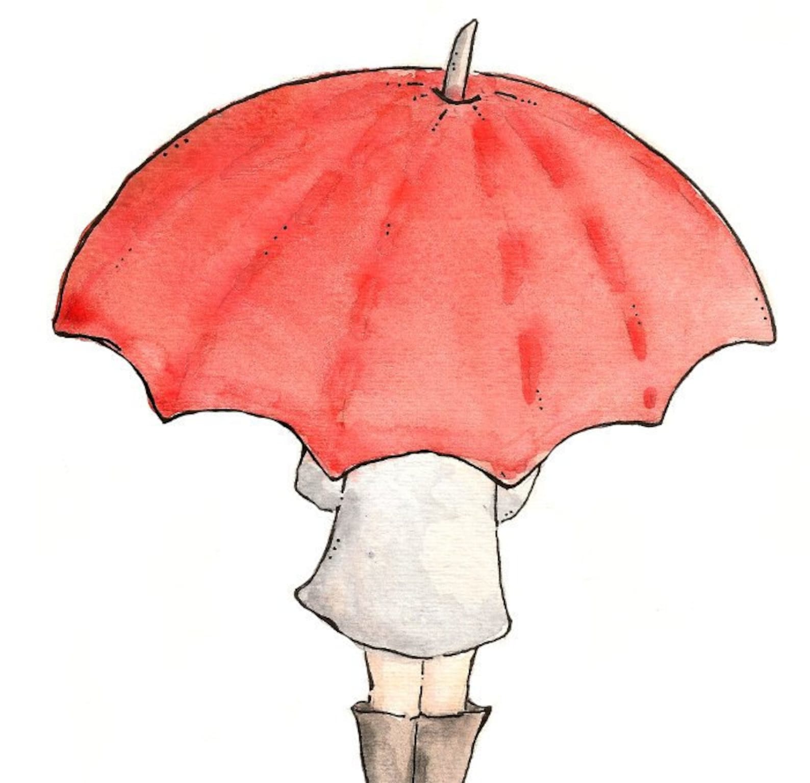 The Red Umbrella. Print 8X10. Nursery Art Wall Decor Etsy
